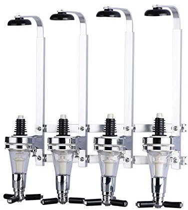 Spring-Loaded Wine Dispenser Tools, 4 Bottle Abs Plastic Wall Mounted Drinks Holder Stand for Drinks, Wine, Bar Home Party