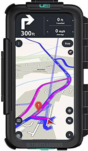 Ultimateaddons Motorrad-Lenkerhalterung aus Metall mit wasserdichter IPX5-Hülle für XL-Universal-Telefone, staubdichte und stoßfeste Abdeckung, 158 x 70 mm