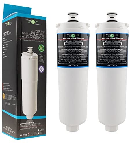 Filterlogic FFL-111B | 2x Filtro acqua interno al frigo compatibile con 3M CS-52 per Bosch, Siemens, Neff, Gaggenau frigorifero americano con cartuccia filtrante 5553629 00576336 00640565 CS-452