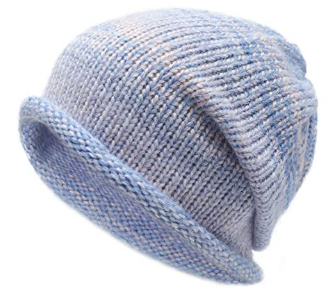 ZLYC Damen Strickmütze Slouchy Beanie Mütze Weich Winter Stretch Skull Cap(Farbverlauf blau)