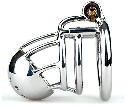 LZMYZ Männlicher Keuschheitskäfig Peniskäfig Aus Edelstahl, PA Keuschheitsgürtel Keuschheits Penis Ring Metall Cock Cage SM Bondage Sexspielzeug für Männer(PA-4mm-45mm)