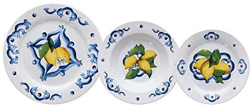 Servizio piatti 18 piatti Citrus Porcellana Blu