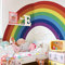 astrkiz Bunt Regenbogen Wandtattoo Großer 210 x 118 cm, Selbstklebend Wandtattoo Regenbogen für Babyzimmer Schlafzimmer kinderzimmer deko, Wasserfest PVC Wandsticker hell