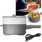 potow Sartén Eléctrica Antiadherente de Olla Caliente de 3,5L con Vaporizador Sartén/Cacerola Eléctrica de Camiones de 24V para Freír, Asar, Cocinar Ramen,GreyA