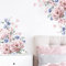 Runtoo Adesivi Murali Fiori Peonia Rosa Adesivi da Parete Floreali Vintage Decorazioni Muro Soggiorno Camera da Letto Cameretta Bimba