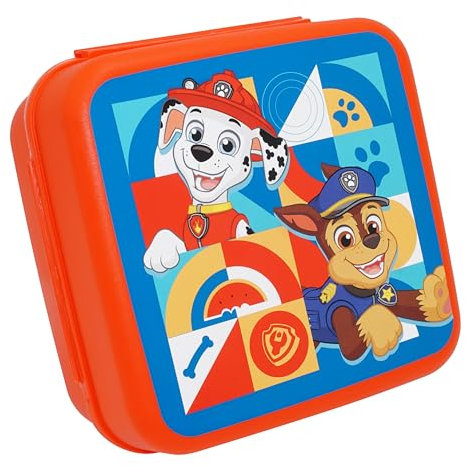 HOVUK Paw Patrol - Lonchera infantil de 14 cm, contenedor de alimentos con 3 compartimentos, sin BPA, apto para microondas para niños a partir de 3 años