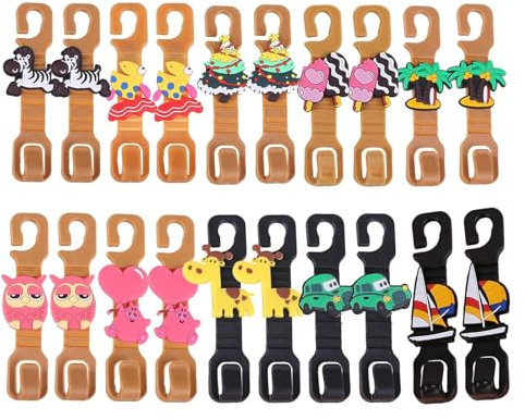 Binjor 20 PCS Kopfstützenhalterung Auto Haken,Taschenhalter Kopfstützen Haken,Handtaschenhalter Auto Kopfstütze Zubehör Innenraum,Multifunktionale Handtaschenhalter gadget Kleiderbügel Autositze