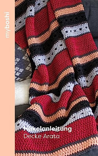 myboshi Häkelanleitung Decke Arata: Häkeldecke aus Blockstreifen
