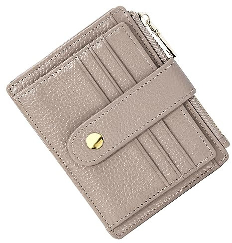 BTNEEU Homme Femme Porte Carte de Credit Cuir RFID Blocage Portefeuille Cuir Petit, Porte Carte Slim avec Poche à Monnaie, Petit Porte Monnaie Cuir avec 9 Emplacements de Carte, Gris Foncé, Slim,