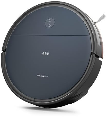 AEG Robot Aspirador Hygienic 6000 AR61UW1DB, Giroscopio, Autonomía 120 min, App iOS/Android, aspirar y Limpiar simultáneamente, 2600 (mAh), sin Bolsa, Denim Blue Solid