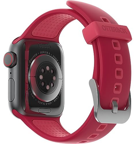 OtterBox All Day Watch Band for Apple Watch Series 10/9/8/7/6/SE 2nd gen/SE 1st gen/5/4-40mm/41mm/42mm, Replacement Durable Soft Touch Silicone Strap for Apple Watch, Red