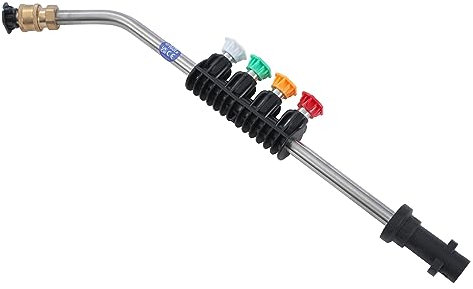 AIM Tools Varita de Extensión para Lavadora a Presión Compatible con Karcher K2 K3 K4 K5 K6 K7, Lanza de Lavadora Eléctrica con 5 Puntas de Boquilla, Kit de Limpieza de Canalones
