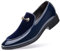 Uomo Formale Affari Scarpe Oxford Casual Slip-on A Punta in Metallo Bottone Tessuto Pelle Verniciata Mocassini Low-Top Piattaforma Antiscivolo Camminare Mocassini (Color : Blue, Size : 41 EU)