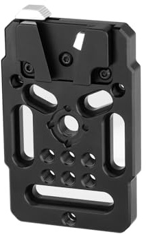 Nitze V Mount Plate, V Mount Battery Plate Adapter Quick Release Design with 1/4 and M3 Screws, Metal V Lock Battery Mounting Plate for DSLR Camera - N21-A1