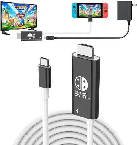 GKEAPZA Cable USB C a HDMI para Switch/OLED, con Cable de Tres en uno PD 100W y HDMI 4K, Compatible con TV/Steam Deck/Computadora Portátil/PC