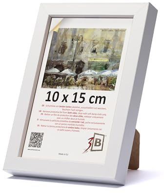 3-B MEGA - Cornice portafoto in legno, 10 x 15 cm, con vetro acrilico