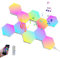 Hexagon LED Panel Wandleuchte 10 Stück Sechseck DIY Geometrie Spleißen Quantum Leuchte Intelligente Hexagon RGB Panel App Steuerung USB Hexagon Panel Licht für Gaming Zimmer Deko, Wanddeko (10)