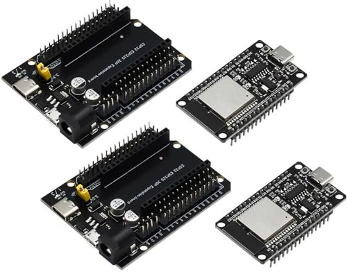 APKLVSR für ESP-32S USB C CH340 Entwicklungsboard + ESP 30Pin DEVKIT V1 Stromversorgungsplatine Dual-Core WiFi+Bluetooth 2.4GHz für Arduino(2 Stücke )