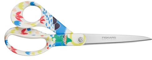 Fiskars X Moomin Allzweckschere mit Mumin-Design, Rechtshändig | Länge: 21 cm, Klingen aus rostfreiem Stahl, Schnüferl, 1071495