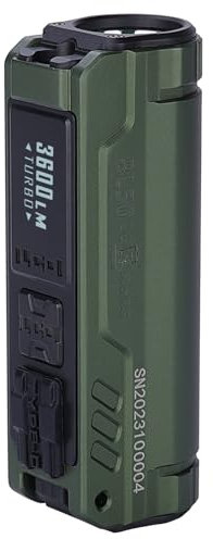 IMALENT BL50 3600 lumens EDC lampe Torche avec 365nm UV LED, utilisation CREE xhp50.3 hi LED type C lampe de poche rechargeable avec pour l'extérieur et la police de service (Military Green)