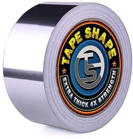 4All Aluminium Foil Tape 50mm x 50m Heavy Duty Strong Adhesive Heat Resistant Insulation Tape for Sealing Ducts Car Panel and Pipework (50mmx50m, 1 roll)