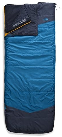 THE NORTH FACE Dolomite One 15F / -9C, 3-in-1 Insulated Sleeping Bag - Water Repellent, Rectangular Shape, Fleece Lined, Hyper Blue/Radiant Yellow-NPF, Regular