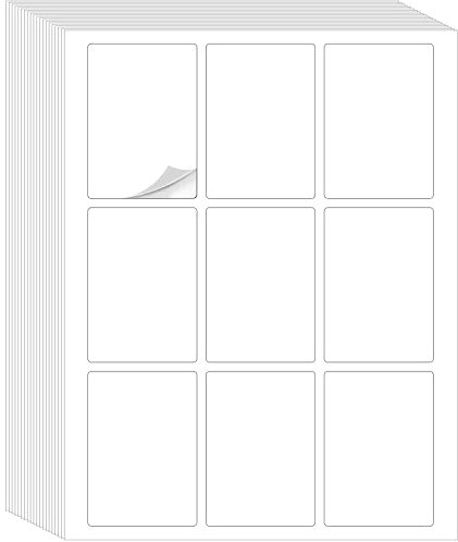 Apostrophe Games Leere Aufkleber für Spielkarten - Drucken Sie Ihre Spielkarten - 216 Etiketten Aufkleberpapier für Laser- / Tintenstrahldrucker (8,5 cm x 6 cm) 24 Blatt - Blank Stickers