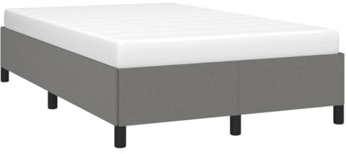 vidaXL Bettgestell, Polsterbett Bett mit Stützbeinen, Bettrahmen mit Lattenrost für Schlafzimmer, Doppelbett Schlafzimmerbett, Dunkelgrau 120x190cm Stoff