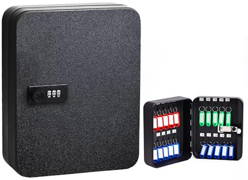 Schlüsselschrank-Organizer, Schlüsselschloss-Box, Wandhalterung und 30 farbige Namensschilder, Schlüsselschlossbox für Auto, Schlosskasten für Schlüsselaufbewahrung, Häuser, Eigentum, Hotels, Geschäft