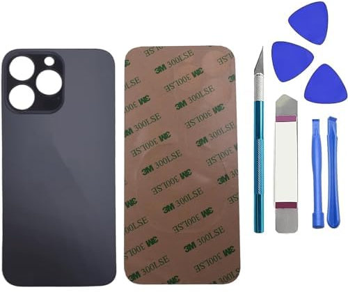 Dakexiong 13 PRO - Cristal trasero de repuesto para iPhone 13 PRO con kit de herramientas de reparación y adhesivo preinstalado (grafito)