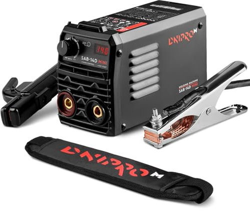 Dnipro-M SAB-14D – Soldadora Inverter 230 V 140 A – Tecnología IGBT – HotStart – Electrodos de 1,6 a 4 mm – Soldadura Precisa, Cable de 3 m – Protección Térmica Automática – Garantía 3 Años
