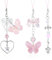 PEOVLVN 3 Pack Aesthetic Phone Charms Pink Butterfly Heart Shape Phone Charms Strap Y2k Keychain Phone Case Charms Accessories for Phone Bag Purse Backpack Camera Decor