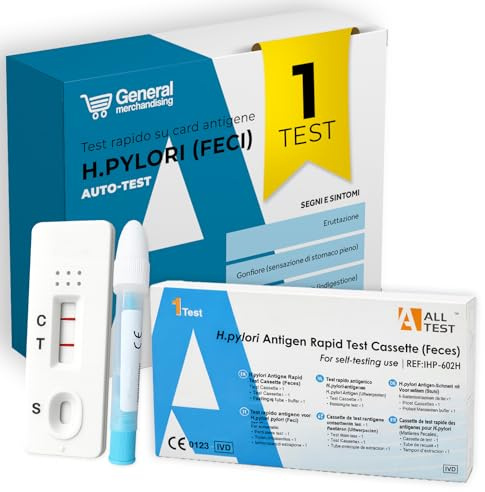 Helicobacter-pylori Stuhltest – Selbsttest 1er Pack, Antigennachweis | Testkassette · Probenröhrchen mit Puffer · Einmal-Spatel · Ergebnis in 10 Minuten · 97,6 % Sensitivität · CE 0123