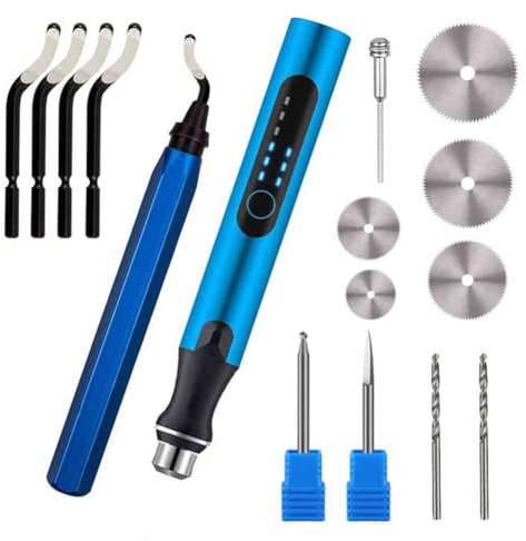 Sefdrert Kit D'Outils D'Impression 3D, Outils D'Ébavurage, Stylo Rotatif Électrique USB à 3 Vitesses pour Fraise D'Impression 3D, Modèle D'Imprimante 3D, Modèle en Résine