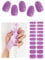 TOROKOM Semi Cured Gel Nail Strips, 20PCS UV Gel Nail Stickers Transparent Gel Wraps for Home Manicure DIY Salon-Quality Strips with File Tool, UV Light Required (Purple Glitter)