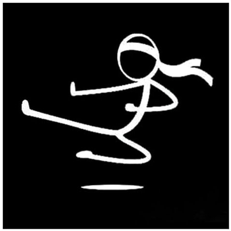 Karate Stick Figure Man Ninja Sticker Car Window Decoration Personality PVC Waterproof Decal Black/White, 15cm*18cm /259