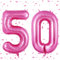 Rosa Pink Luftballon 50,Zahlen Luftballons rosa pink,40 Zoll Rosa Pink Folienballon 5&0,Zahlenballon 50 Helium Ballon 50 Geburtstag für Geburtstagsdeko Frau Mann Jubiläum Party Deko