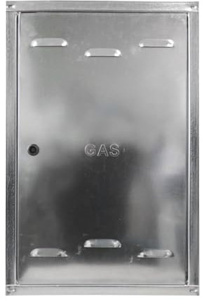 PIKAPPA 1105 Puerta galvanizada para contador gas, con cerradura y llave cuadrada. Dimensiones 350x450 mm