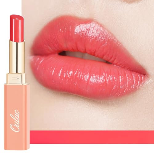 Oulac 2 in 1 Rossetto Rosa Corallo e Balsamo - Idratante e Succoso, Trattamento Lucido per Labbra Secche, Screpolate e Fragili, Effetto Morbido Immediato, Formula Vegana 11 Grace