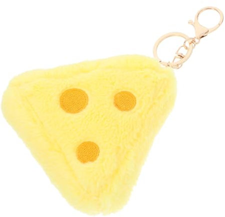 TOPPERFUN Plüsch Käse Schlüsselanhänger Weicher Flauschiger Anhänger Realistisches Käse-design Vielseitig Als Schlüsselring Und Taschen Dekoration Niedliches Geschenkaccessoire