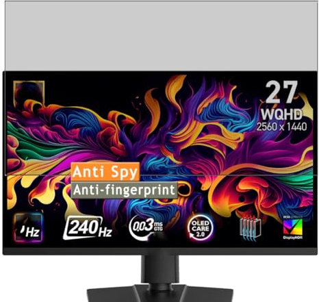 Vaxson TPU Pellicola Privacy, compatibile con MSI MAG 273QP QD-OLED X24 26.5 monitor, Screen Protector Film Filtro Privacy [Non Vetro Temperato]