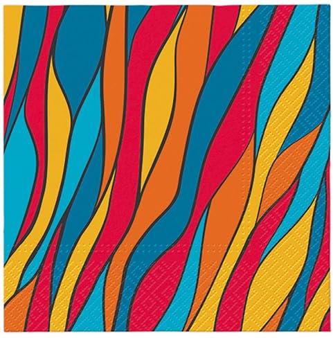 Decorative Paper Napkins Serviettes 33cm x 33cm (Pack of 20) (Colorful Flame)