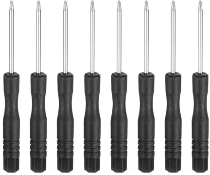 QUARKZMAN 8 Pezzi PH00 Mini Cacciavite Phillips #00 3.1 Lunghezza Nero | 1.8, con Impugnatura Ergonomica, per Riparazioni Fai Da Te, Acciaio al Carbonio