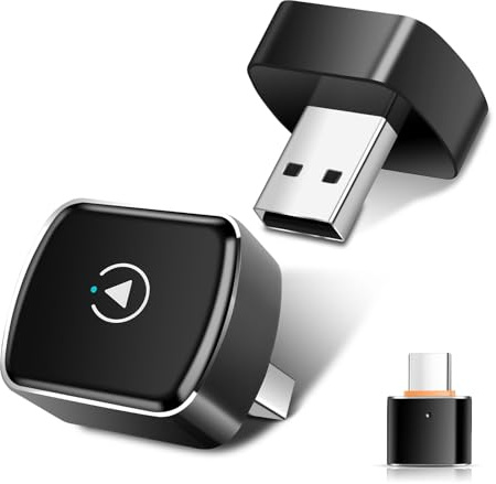 CarPlay Wireless Adapter für iPhone, Upgrade von werkseitigem Wired auf Wireless CarPlay, kompatibel mit Autos ab 2016 & iOS 10+, USB/Type-C, Plug & Play, stabile & verzögerungsfreie Verbindung