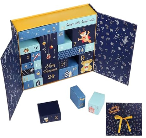 Leerer Adventskalender Zu Füllen - 24 -Tage -Weihnachts -Advent -Kalender -Kisten, Heiligabend Verpackung Leerer Box D I Y Weihnacht Countdown -Kalender Leere Pappkartons Für Kinder, Erwachsene