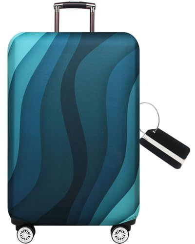 MosaiRudo Dickere Kofferhülle,Elastische Koffer-Abdeckungen Passend für 18-32 Zoll Koffer, Gepäckabdeckungen für Koffer, Waschbar Schutzhaube﻿ (Stripe, L)