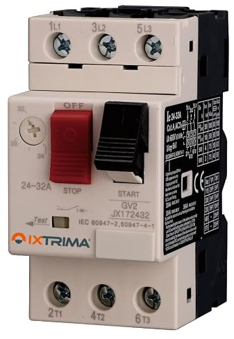 Ixtrima Disjoncteur thermique réglable 10-16A 5.5kWGV2 3P protection moteur tripolaire