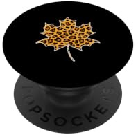 Léopard Feuille d'érable Automne Arbre Feuilles Automne Saison Femme Fille PopSockets PopGrip Adhésif