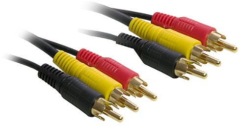 Aquarius Computers 3M Metre Triple RCA Phono x 3 AV Cable/Lead - Audio Left and Right Plus Video - Gold Connectors