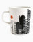 Marimekko - Oiva/Siirtolapuutarha - Tasse - Weiß/Schwarz/Orange - Ø8xH9,5cm - 2,5 dl